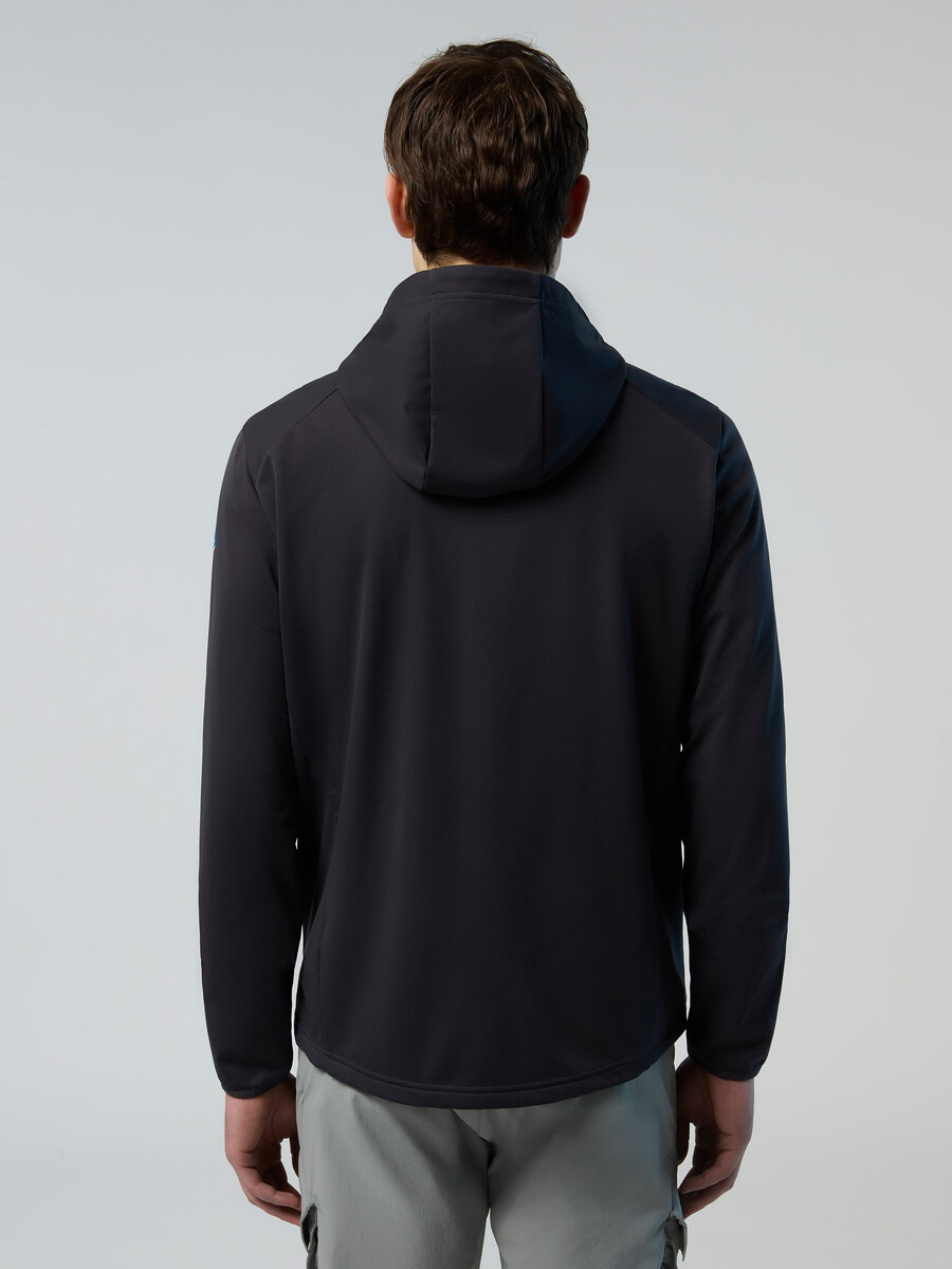 pulover s kapuco softshell z zadrgo