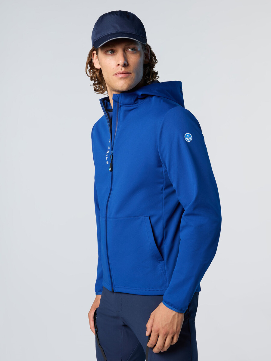 pulover s kapuco softshell z zadrgo
