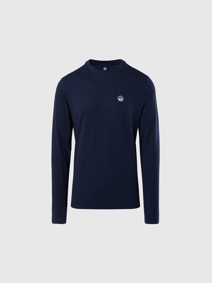 majica z dolgimi rokavi in našitom z logotipom